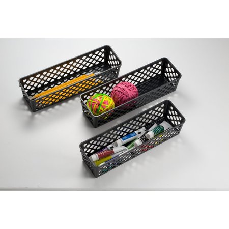 Officemate Recycled Supply Basket, 10.125" x 3.0625" x 2.375", Black, PK3 26200